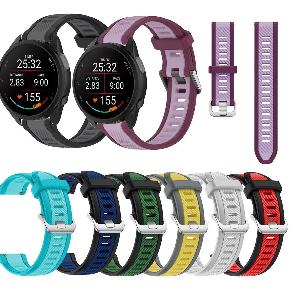 Pulseira De Silicone De 20mm 22mm Para Garmin Forerunner 265 255 245 245M 645 645M 55 158 165 Música 970 570 42mm 47mm P