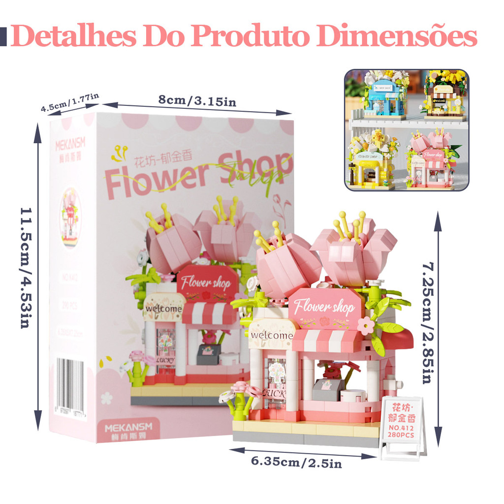 Mini vista de rua  cidade construção brinquedos infantis pequenas partículas blocos de construção meninos meninas