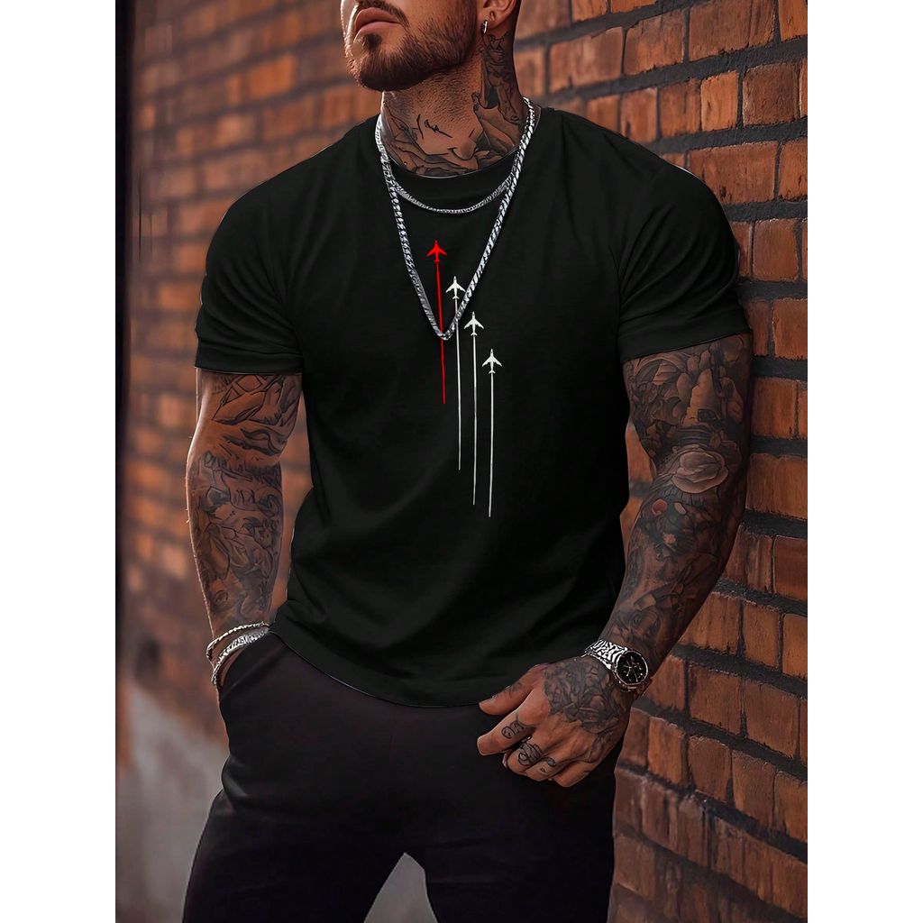 Camiseta Avião Jato Decolando Rastros Malha Premium - Camisa T-shirt Aviation