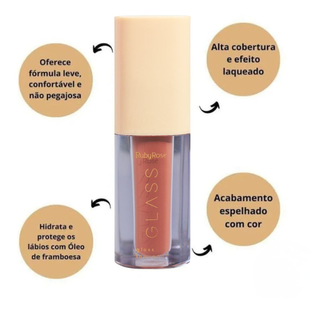 GLOSS LABIAL BG06 GLASS LAQUEADO RUBY ROSE 3ML · foto 2