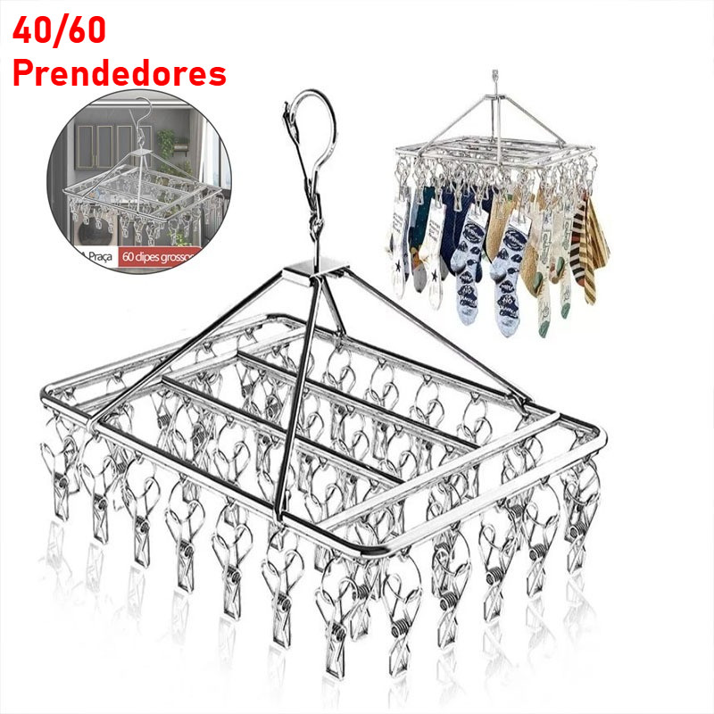 Varal 20/40/60 Prendedores Para Roupa Intima Para Calcinha Meia Cueca Reforçado Inox