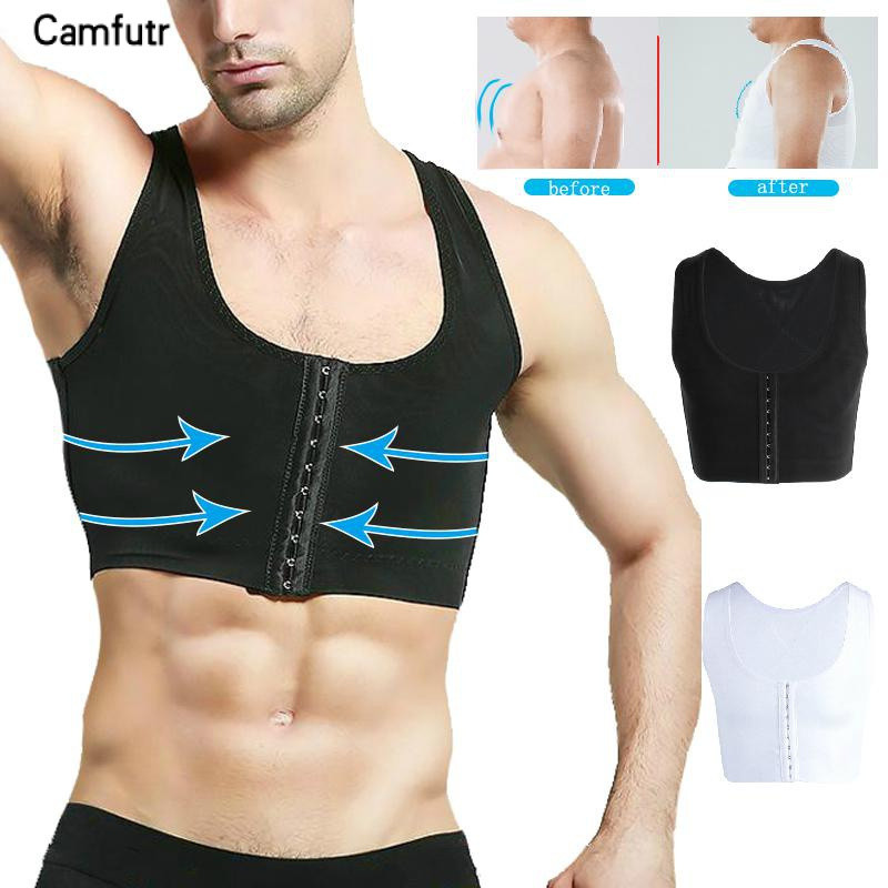 Modelador de Ginecomastia Masculino, Corpete de Compressão para o Peito, Camisa de Musculação Sem Mangas, Correção de Po