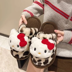 Sapatos de Pelúcia de Gato Fofo para Mulheres, Moda de Nicho, Uso ao Ar Livre, Outono Inverno, Novos Chinelos de Bico Fe