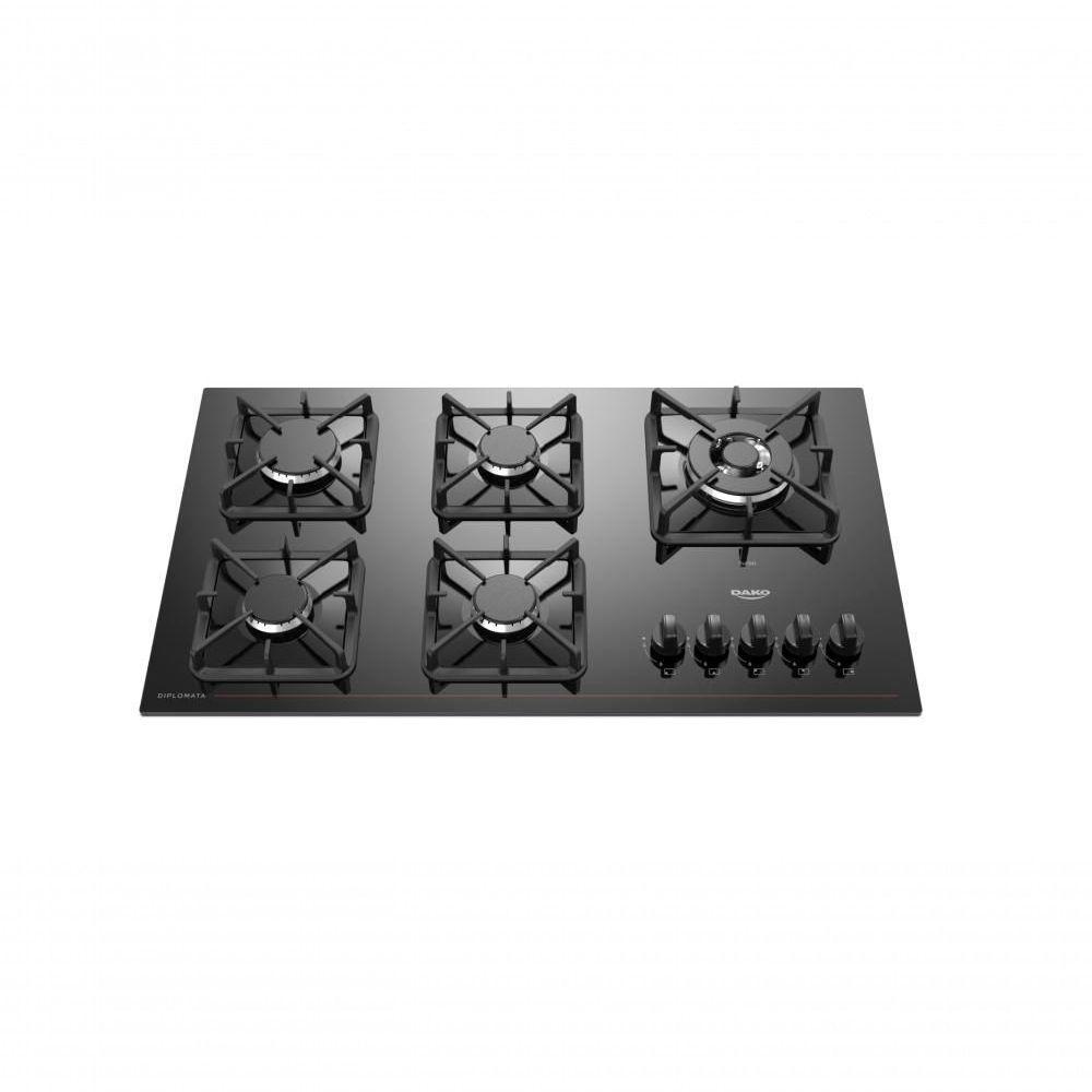 Cooktop 5 Bocas Dako Diplomata Mesa De Vidro Preto Bivolt em Oferta na Shopee