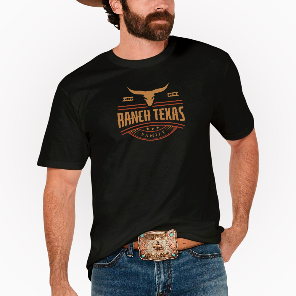 Camiseta Country Ranch Family Texas Algodão Peao Festa
