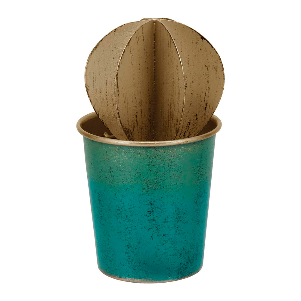 Adorno Decorativo Octave Cacto em Metal Azul 19x11x11cm