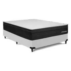 Cama Box e Colchão Poli Pillow D45-Viúva (128x188)-Ortoclass