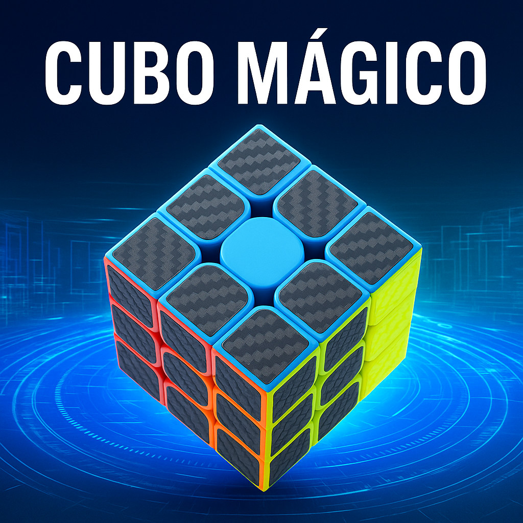 Cubo Mágico Profissional 3x3x3 Black Carbon Design Premium e Giro Suave