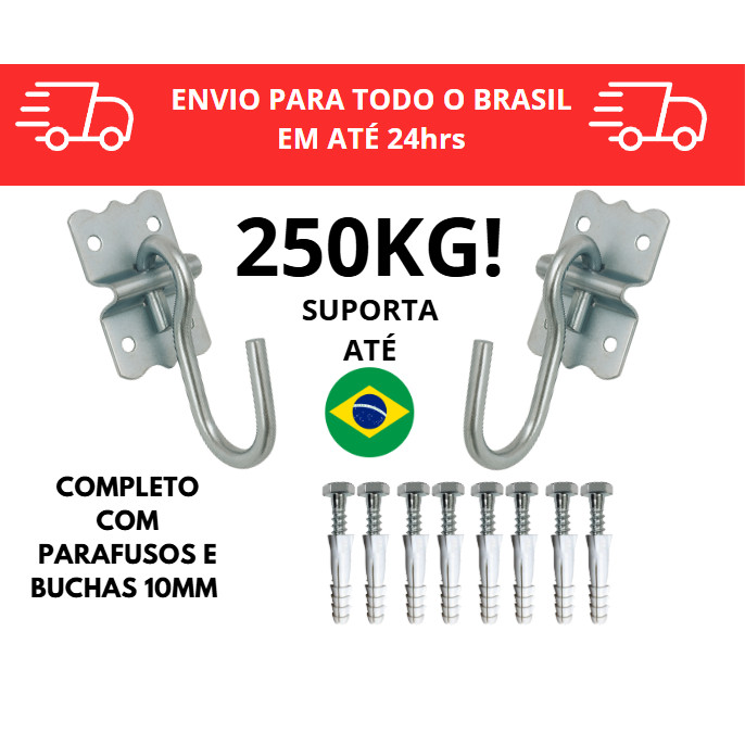 Armador de Rede / buchas e parafusos / gancho de rede / gancho de parede / rede de balanço / gancho