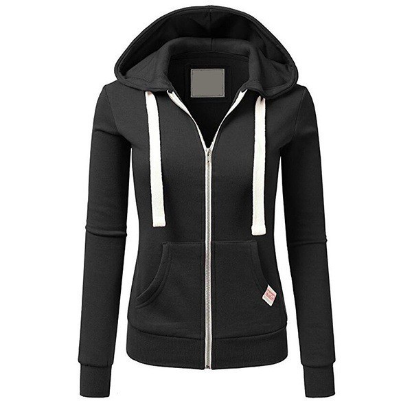 Primavera outono senhoras esportes lazer Fitness zíper moletom Cardigan com capuz na moda estilo esportivo jaqueta