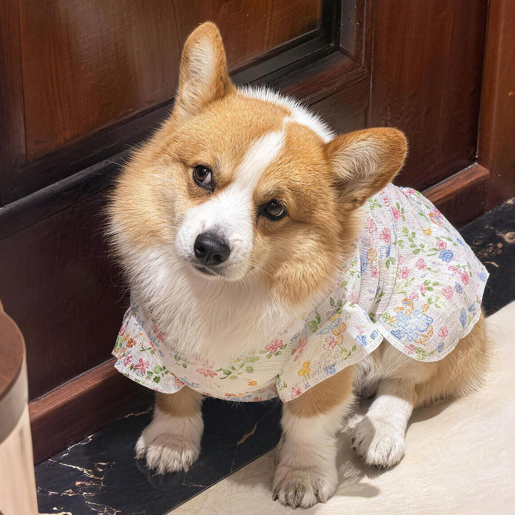 Roupas para cães de estimação grandes, médios e pequenos, Corgi, Golden Retriever, primavera verão, estilo fino, saia de