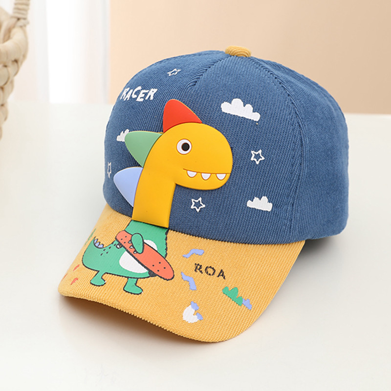 Crianças crianças boné de beisebol outono inverno novo estilo dos desenhos animados dinossauro meninos meninas crianças 