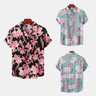 Camisa Masculina Com Estampa Floral De Praia E Verão 2022
