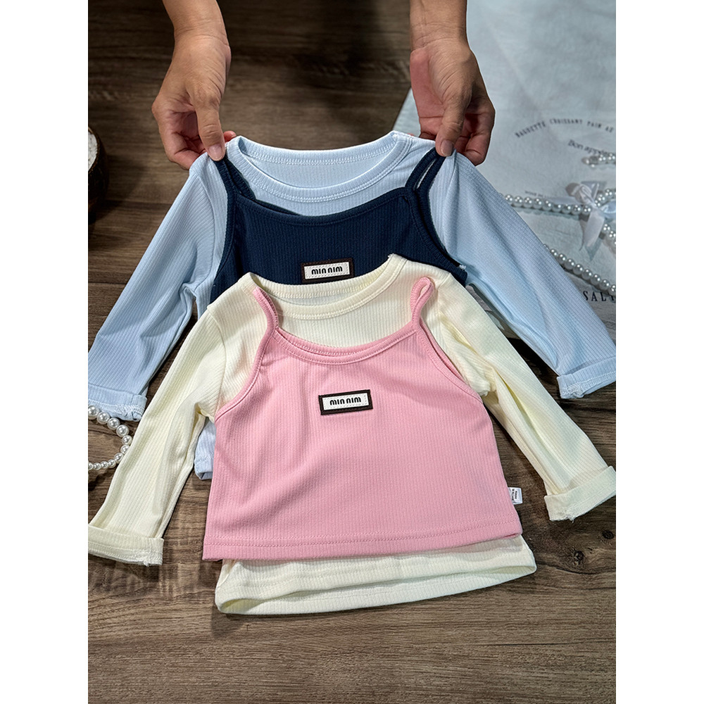 Estilo ocidental crianças primavera topos meninas camisetas de manga comprida meninas Super agradável pequenos topos men