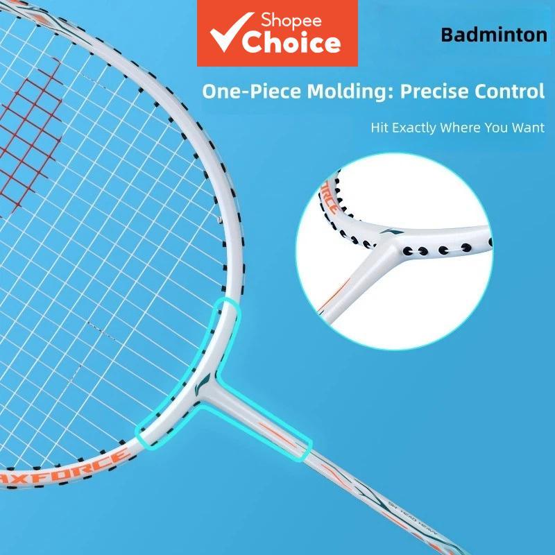 Raquete de Badminton LN Thunder 9 mais vendida para adultos, conjunto duplo, fibra de carbono, pena, raquete de 3U