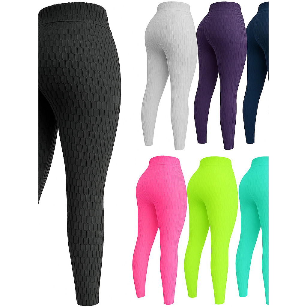 Legging Bolha Suplex Cós Alto Empina Bumbum Fitness Academia legue suplex textura Flocada Leg Cintura alta qualidade