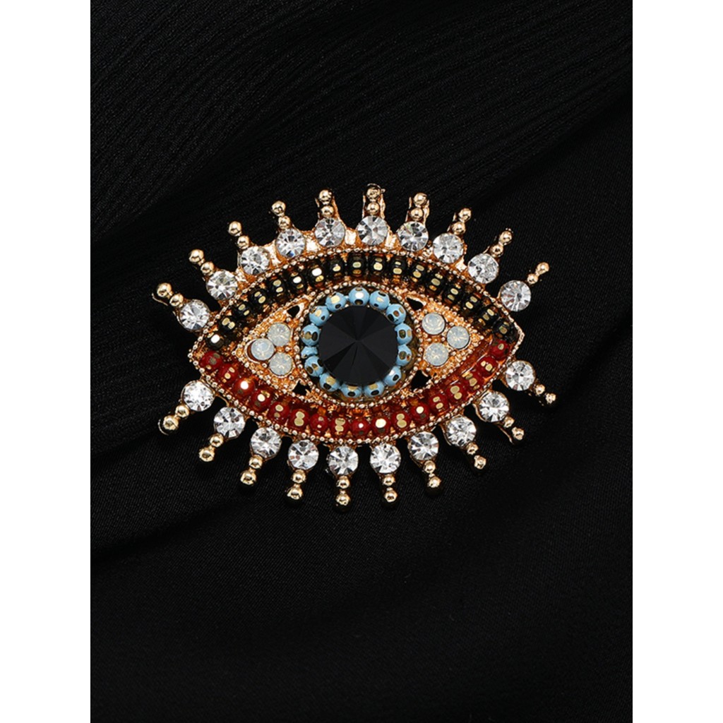 Europeu americano Retro moda diabo olho broche High-End requintado feminino pino fivela pino broche camisola jaqueta ace