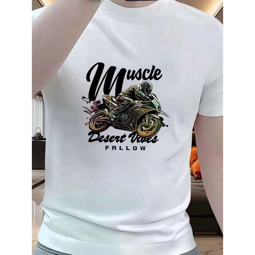 2026 novo estilo de verão masculino de manga curta camiseta masculina Street Wear em torno do pescoço na moda ins moda C