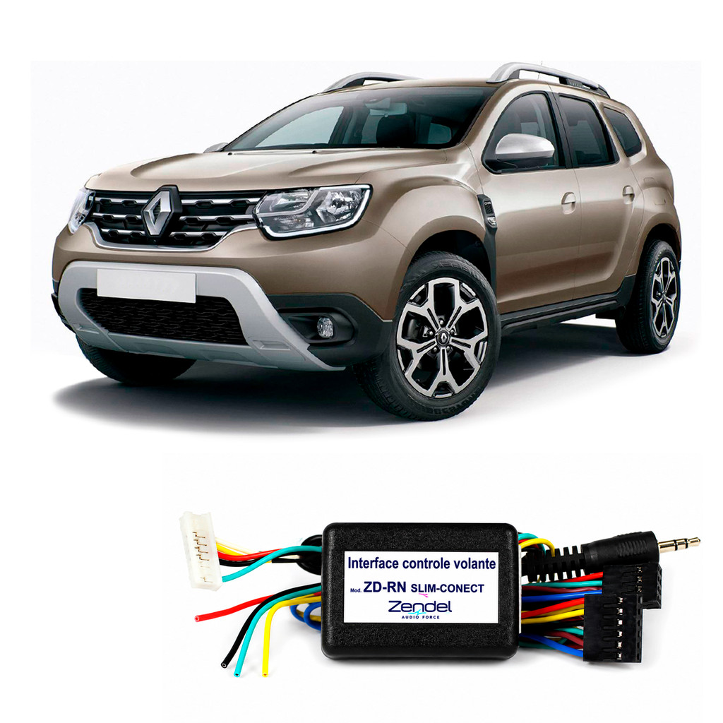 Interface de Volante Renault Duster 2011 até 2026 Resistiva para Multimídia Universal