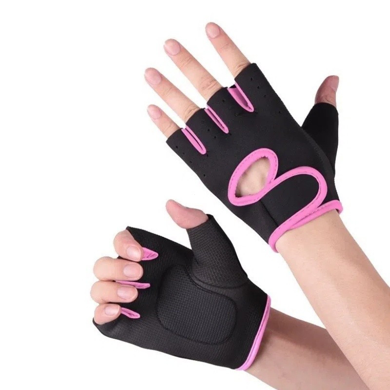 Luvas de ciclismo sem dedos para mulheres e homens, luvas antiderrapantes para levantamento de peso na academia. D7WC