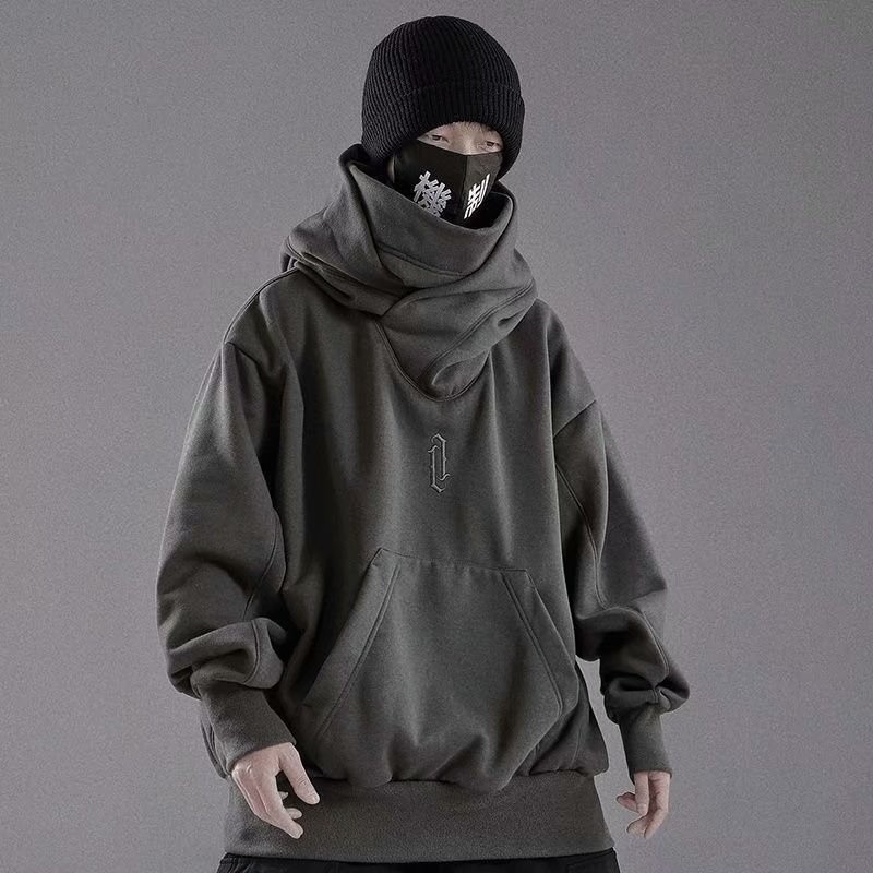 【Casual e Confortável】Suéter masculino com capuz/vintage/streetwear/jaqueta larga para inverno