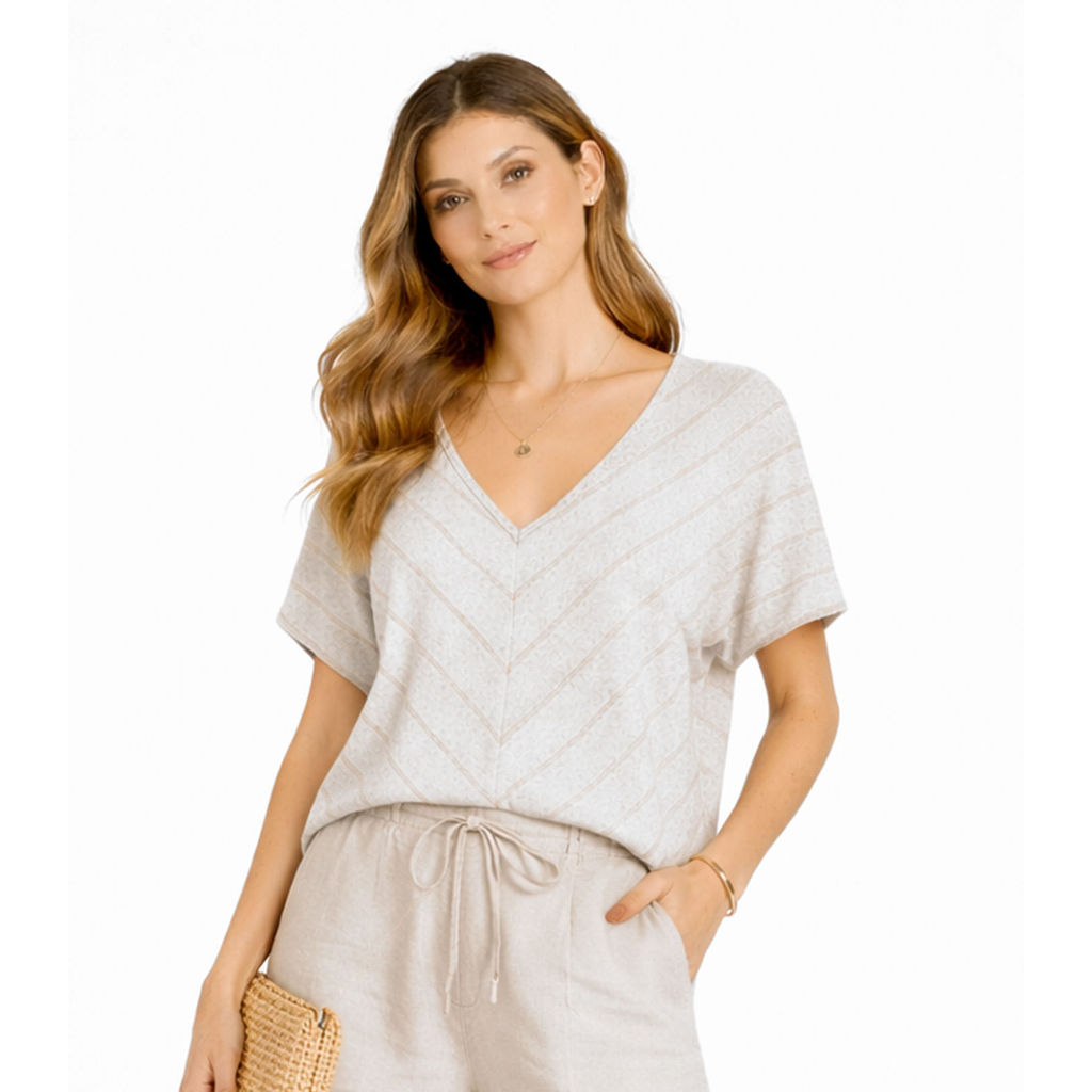 Blusa Feminina Em Viscolinho Infinita Cor Bege