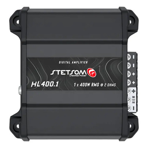 Módulo Amplificador Stetsom High Line Hl400.1 De 400w Rms Com 1 Canal E Crossover Preto