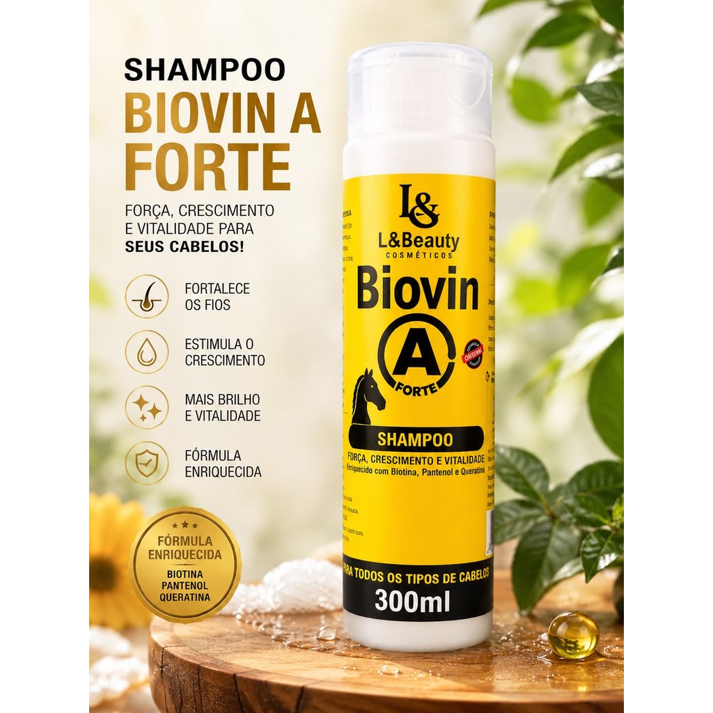 Shampoo Crescimento Força de Cavalo Biovin-A 300ml - L&BEAUTY