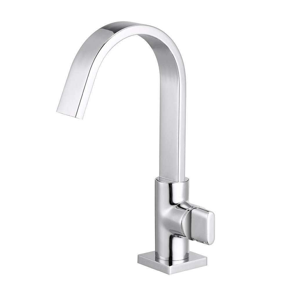 Torneira Lavatório Banheiro Bica Móvel Slim Quadrada Metal Pia Lavatorio Moderno