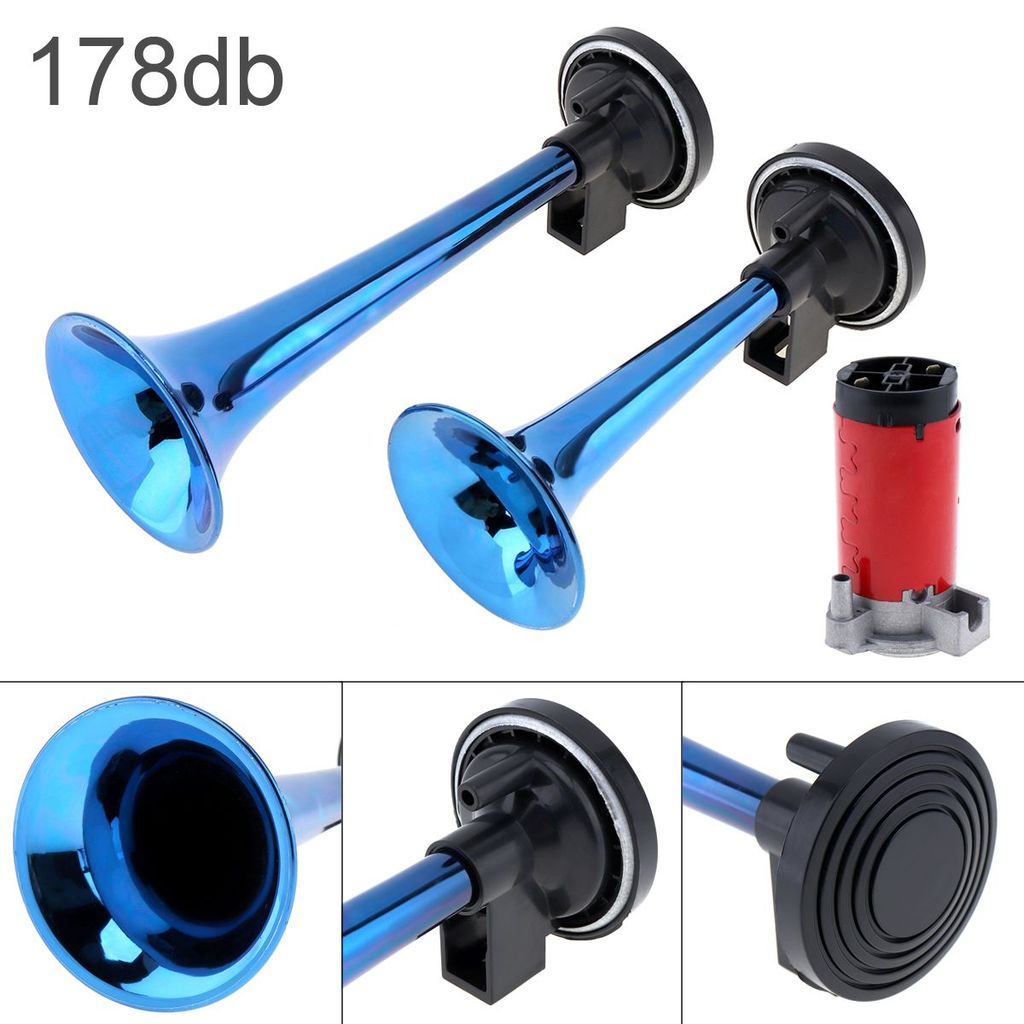 Conjunto De Buzina De Ar De Dois Tons 12V 178dB Com Compressor Para Carro , Motocicleta , Caminhão , Barco