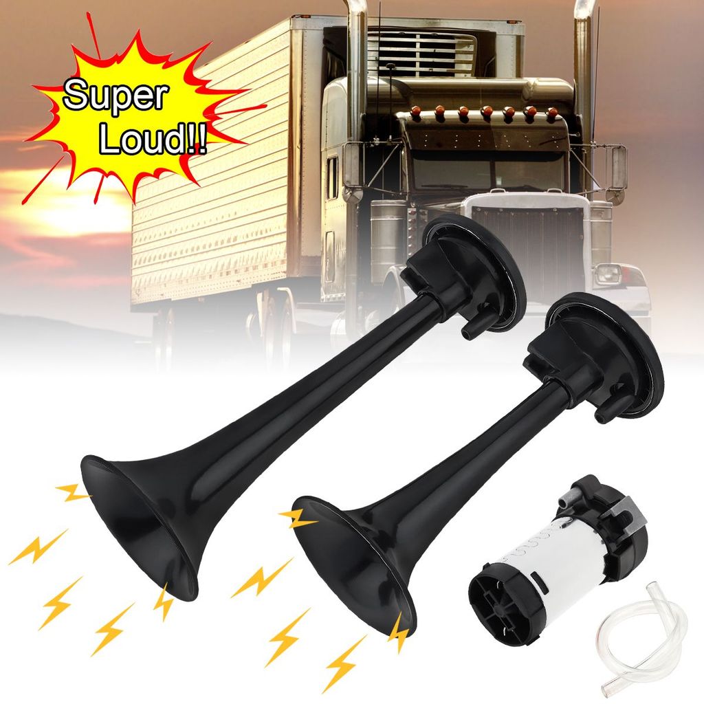 Kit De Buzina De Ar De Trompete Duplo 12V 178dB Com Compressor Para Carros , Caminhões , Barcos E Motocicletas