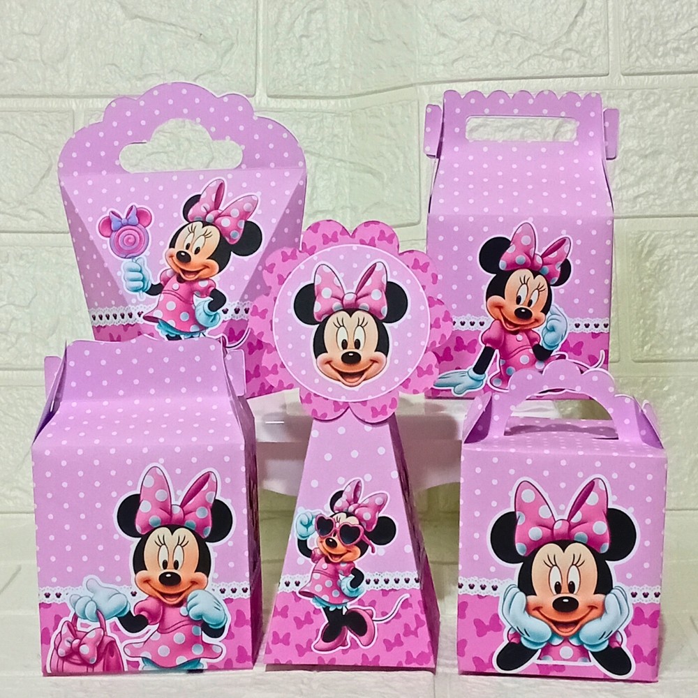 Kit 15 a 60 Caixinhas MINNIE ROSA- PRONTA ENTREGA-FESTA lembrancinhas aniversario decoração personalizados