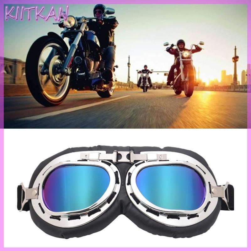 KIITK Óculos Motocicleta Retrô Cruiser Scooter Proteção À Prova Poeira E Para Homens