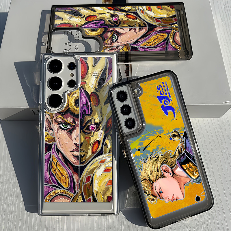 Para Samsung S26 S25 Ultra S24 S25FE A56 S24FE S23 " Jo " Giorno Giovanna " Capa Rígida Transparente S22 A17 A16 A15 A72