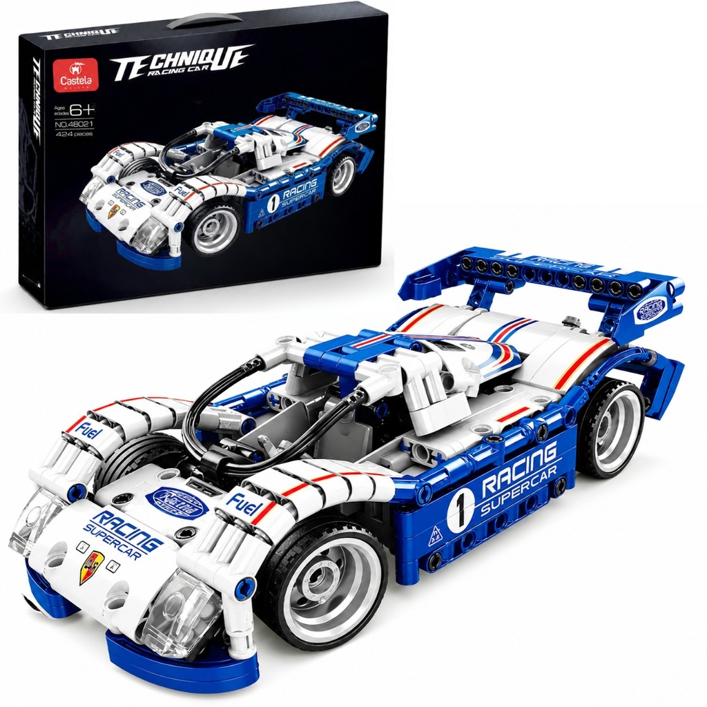 Bloco De Montar Carro Esportivo Racing Car 424 Peças Castela Automóvel Corrida Colecionável Brinquedo Presente Menino