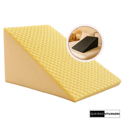 Encosto Triangular - Terapêutico - Travesseiro Para Encostar - Amarelo e Branco