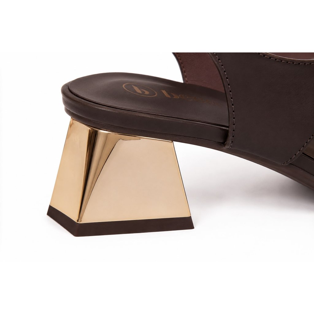 SANDALIA FEMININA DE DEDO SALTO BAIXO ESTILIZADO DOURADO BEBECÊ ORIGINAL FASHION MODA CONFORTO — imagem 2 de 2