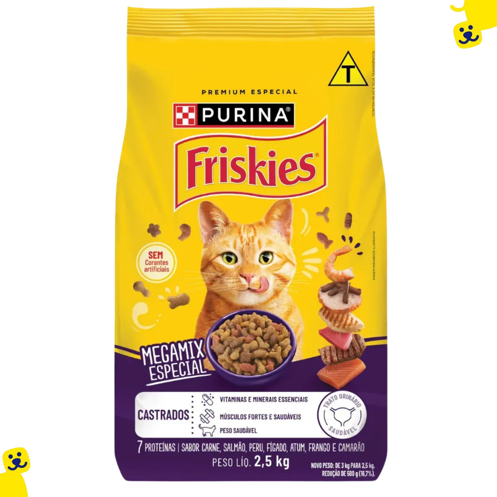 Ração Gato Friskies Megamix para Gatos Castrados 2,5kg