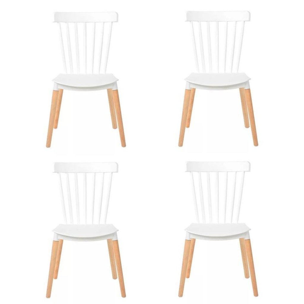 Conjunto com 4 Cadeiras para Sala de Jantar Windsor Pp Branco