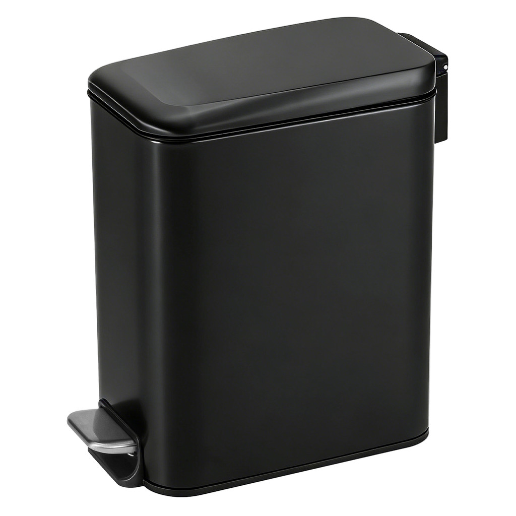 Lixo Lixeira Soft Close 5 Litros Inox Preta Balde Cesto Removível Slim Banheiro Lavabo Cozinha Casa