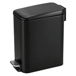 Lixo Lixeira Soft Close 5 Litros Inox Preta Balde Cesto Removível Slim Banheiro Lavabo Cozinha Casa