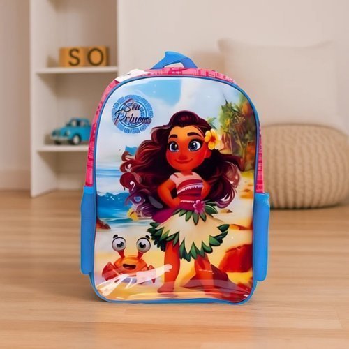 Mochila Infantil Moana Princesa Mar Costas Estampada Resistente Escolar Passeio Menina