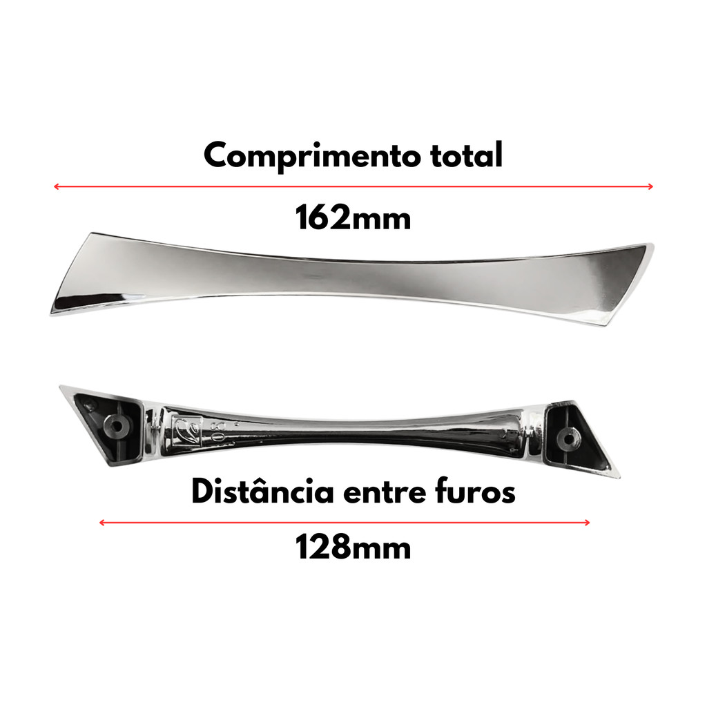 Kit c/ 5 Puxadores Itasoft p/ Armários, Móveis e Gavetas Itatiaia 128mm e Parafusos — imagem 2 de 2
