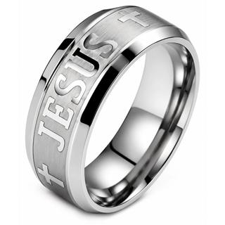 Anel Masculino Jesus Cristo Aço Inox 316L Religioso Antialérgico Elegante Resistente