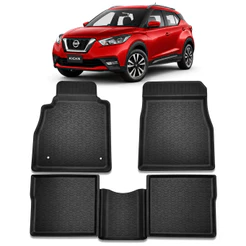 Jogo Tapete Tipo Bandeja Borda Alta TPE Emborrachado Nissan Kicks 2016 até 2025 5 Peças
