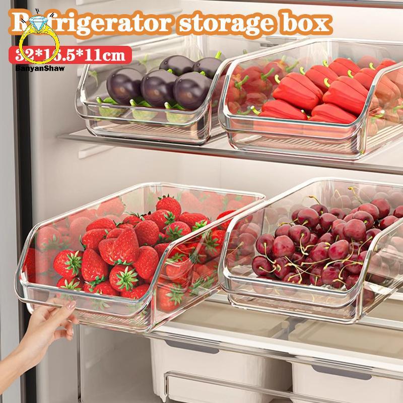 [BANY] 2pcs/3pcs/4pcs Organizador De Geladeira Transparente Gaveta Aberta Sna Caixa De Armazenamento Recipiente Multifun