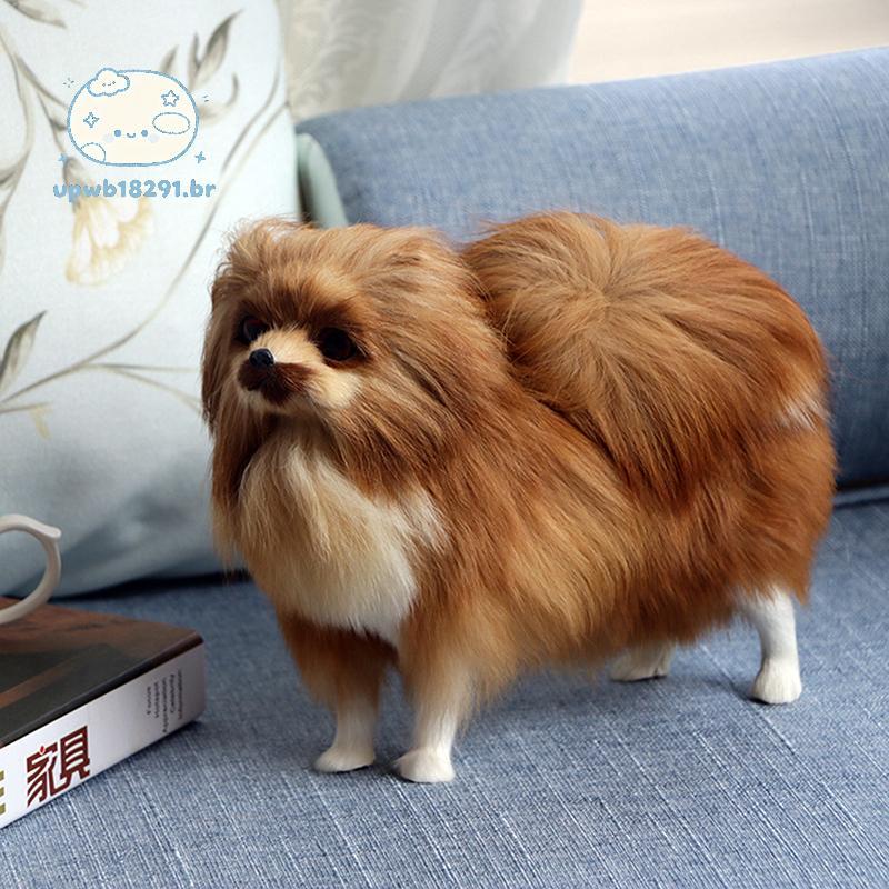 upwb Realista Pomeranian Simulação Brinquedo Cão Filhote De Cachorro Companheiro Artesanal Gota Brinquedos Para Animais