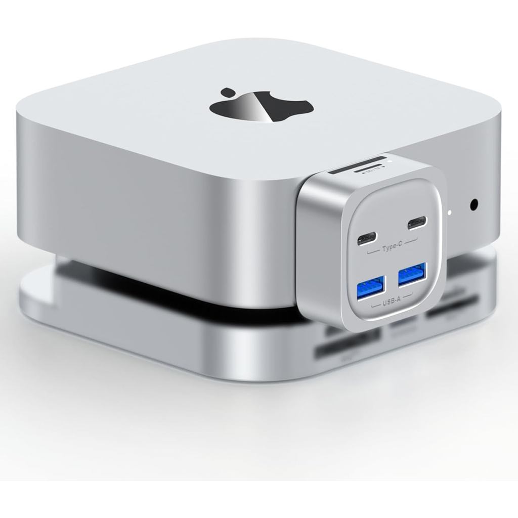 Hub Mac mini M4, Estação de Acoplamento 6 em 1 com Acesso Frontal, Acessórios pa