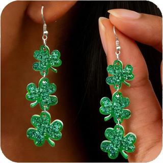 Brincos de Dia de São Patrício para Mulheres, Brincos Pendentes de Trevo Verde Fofos, Acessórios de Moda para o Festival