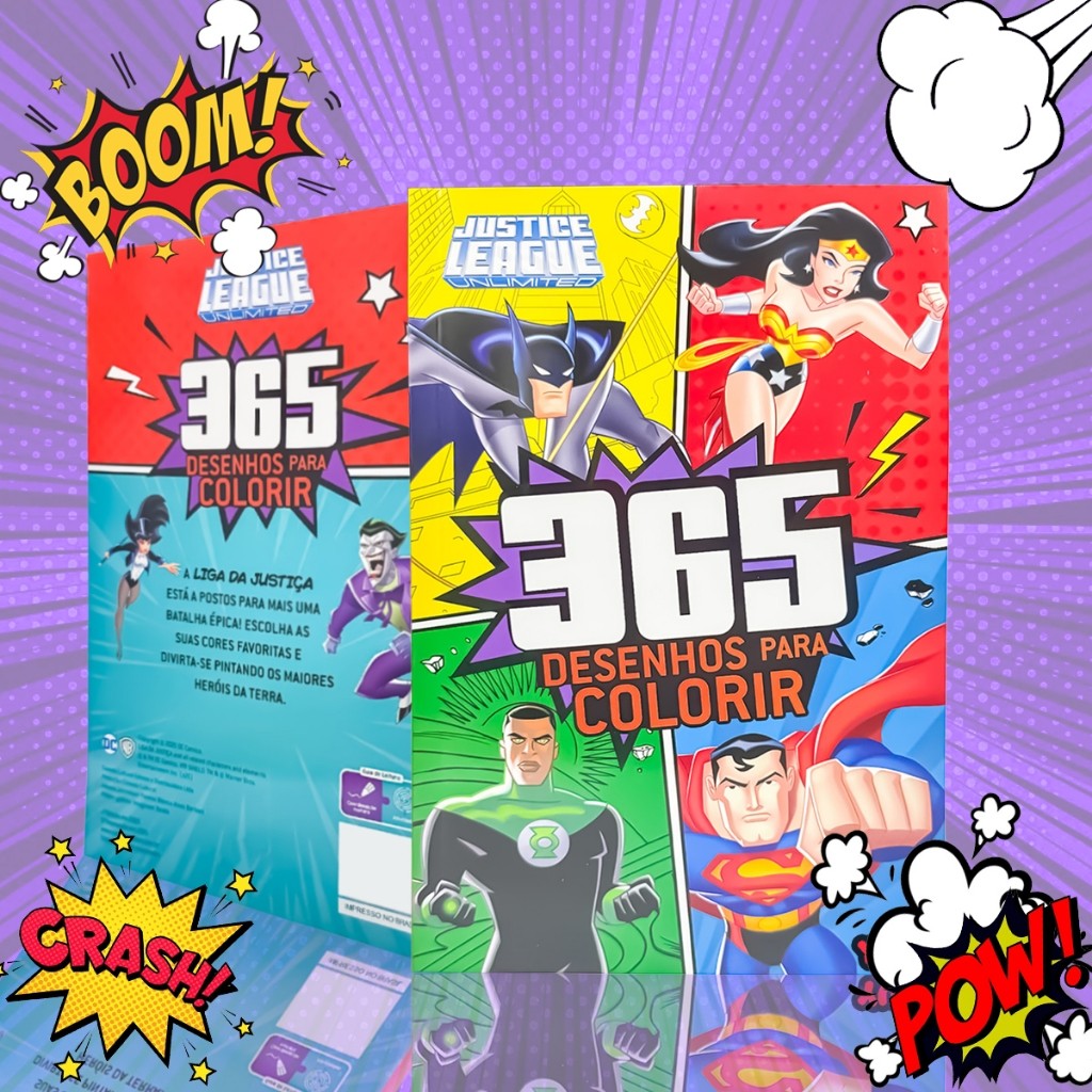 Livro Infantil 365 Desenhos Para Colorir Liga da Justiça Super Heróis Dc Desenhos Para Colorir Oficial